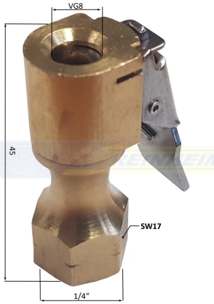 CO-Clip-Stecker offen, VG8 auf 1/4"