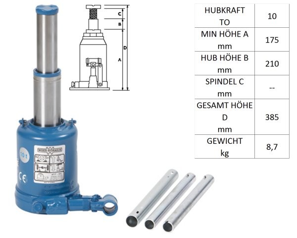 Unterstellheber flach 10T/ATN10-175