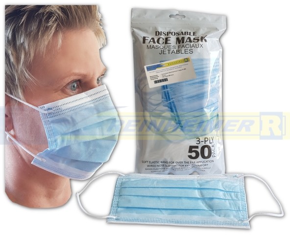 FFP Mund+Nase Gesichtsschutz 3-lagig VE/50